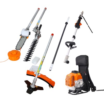 4 In 1 Multi Functional 52CC Trimming Tools with Power Head String Trimmer Brush Cutter Hedge Trimmer Hard Shaft Pole Saw Bottle Mixer