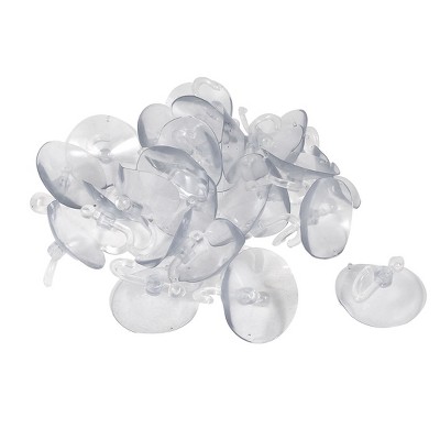 Unique Bargains Home Kitchen Bath Wall Suction Cup Hook Clear Blue 25 Pcs