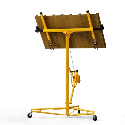 16 FT Drywall Lift, 150 LBS Heavy Duty Drywall Panel Hoist, Sheetrock Lift with 3 Lockable Wheels, 360° Adjustable Drywall Jack Lift