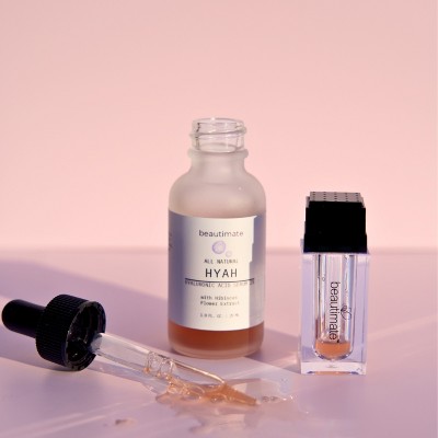 Beautimate Hydra Stamp and 2% Hyaluronic Acid Serum Bundle – Microneedling Infusion and Hydration System for Smoother, Plumper Skin