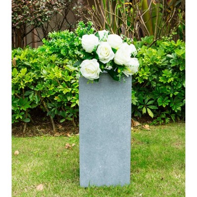 Rosemead Home & Garden, Inc. 11" Wide Kante Elegant Square Concrete/Fiberglass Indoor Outdoor Planter Box Slate Gray