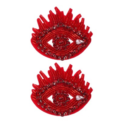 Unique Bargains Rhinestones Cloth Evil Eyes Glitter Applique Patches