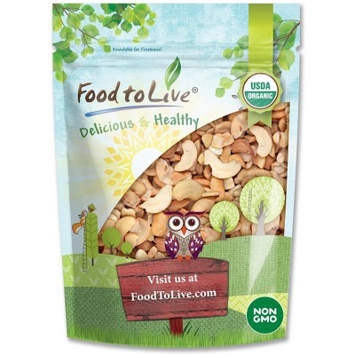 Organic Dry Roasted Cashew Halves and Pieces with Himalayan Salt - by Food To Live  0.5 LB