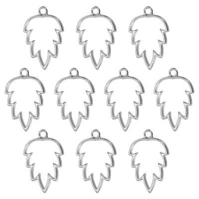 Unique Bargains Alloy Necklace Resin Casting Maple Leaf Shaped Pendant Frames 1.4" 20 Pcs