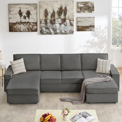 ODK Modular Sectionla Sofa, U-Shaped Couch, Modern Convertible Deep Seat Sofa, Comfy Cloud Sleeper Sofa Couch for Living Room, Office