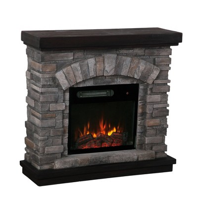 36" Freestanding Electric Fireplace Gray - Home Essentials: Remote Control, LED, No Assembly