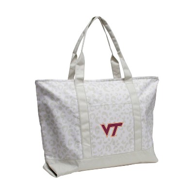 NCAA Virginia Tech Hokies Leopard Pattern Tote: Lightweight Shoulder Bag