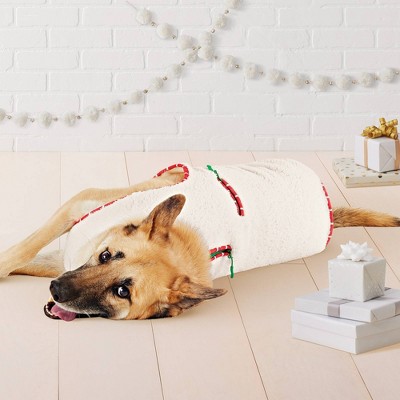 Faux Shearling Zipper with Trim Fleece Dog Vest - Wondershop™ Cream