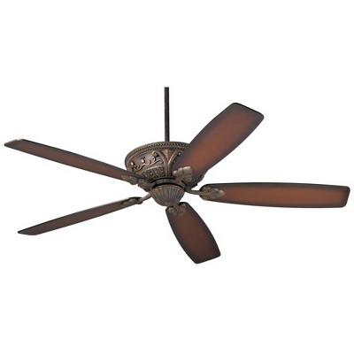 60" Casa Vieja Montego Vintage Rustic Farmhouse Indoor Ceiling Fan Bronze Teak Shaded for Living Kitchen House Bedroom Family Dining Home Office Room
