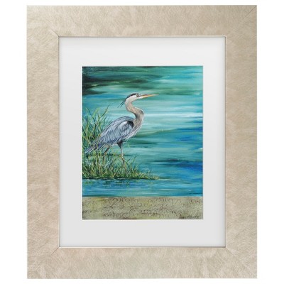 Trademark Fine Art - Jean Plout Great Blue Heron Matted Framed Art