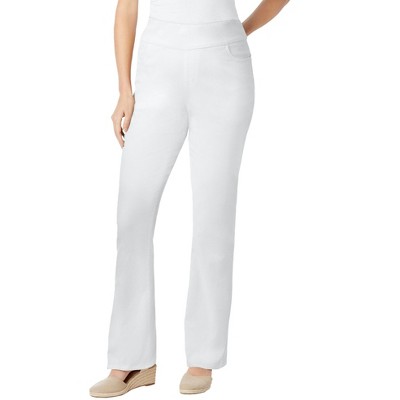 Woman Within Flex-Fit Pull-On Bootcut Gap-Free Stretch Denim Jeans