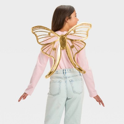 Kids' Butterfly Fairy Gold Wings Halloween Costume One Size Fits Most - Hyde and EEK! Boutique™
