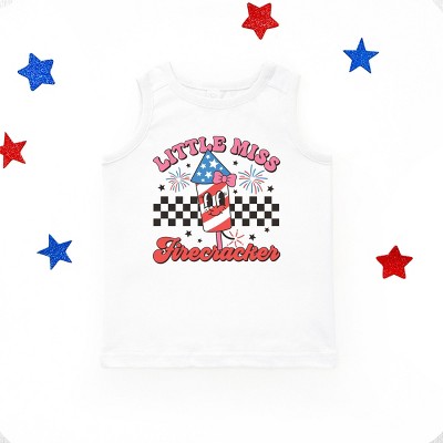 The Juniper Shop Little Miss Firecracker Checkered Youth Tank Top