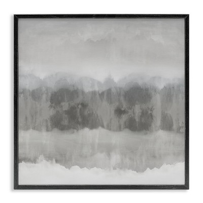 Stupell Industries Grey Abstract Nature Fog Black Framed Giclee Art