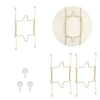 Unique Bargains Stainless Steel Invisible Wall U-shaped Plate Hangers with Traceless Nail 3 Pcs
