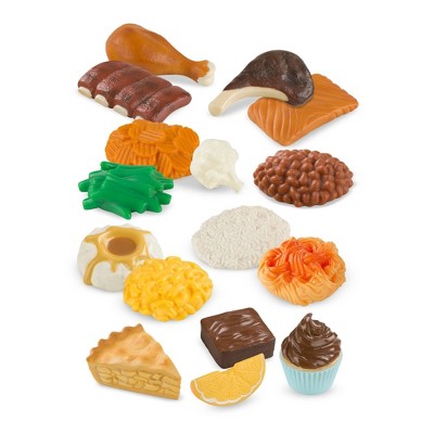 Melissa & Doug Food Fun Combine & Dine Dinners - Red: Pretend Kitchen Accessories, 17 Piece Play Set