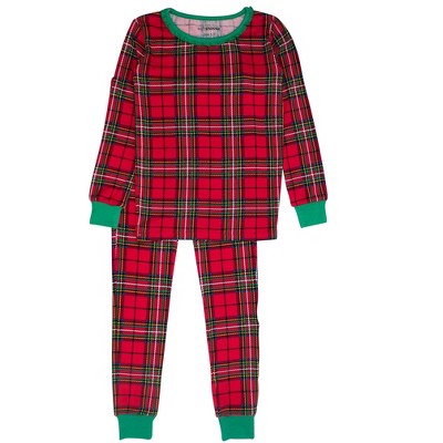 RuffleButts SoftSnooze Girls Holiday Ruffle Long Sleeve Pajama Set