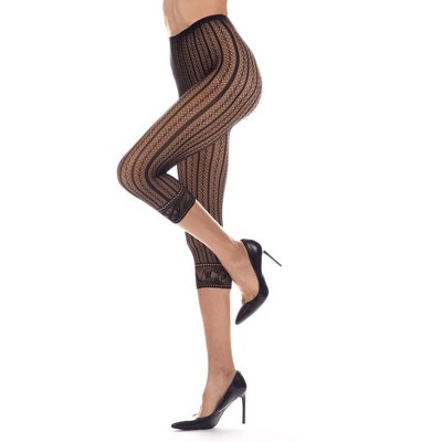 Memoi Moonlight Blue Linear Footless Net Tights