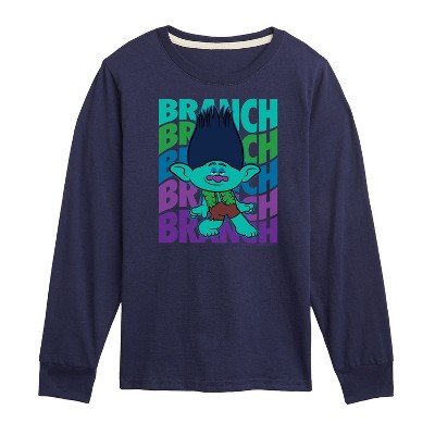 Boys' - Trolls - Branch Stacked Long Sleeve Graphic T-Shirt