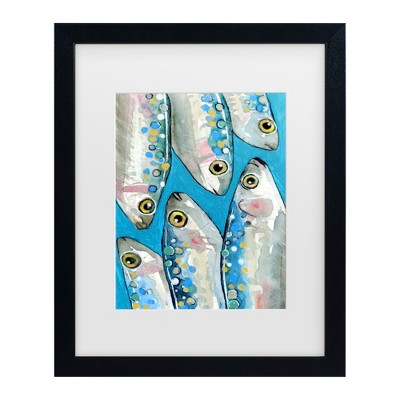 Trademark Fine Art - Petra Lizde  Fishes Matted Framed Art