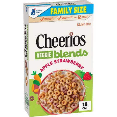 Cheerios Veggie Blends Apple Strawberry Family Size Cereal - 18oz