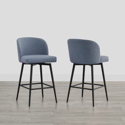 Spruce&Spring Counter Height Swivel Barstool with Metal Legs Set