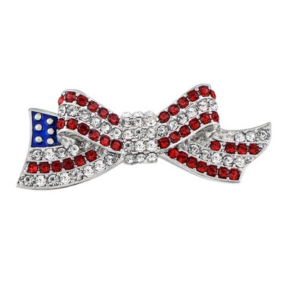 Anna-Kaci American Flag USA Sparkly Crystal Rhinestone 4th of July  Pin Brooch