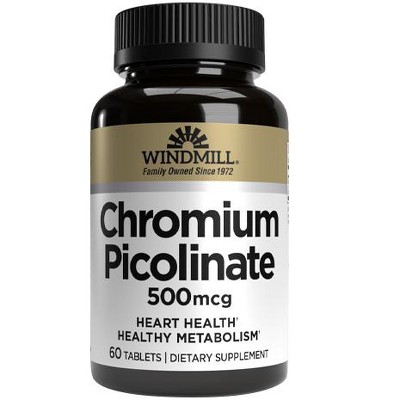 WINDMILL CHROMIUM PICOLINATE 500MCG 60Tablets