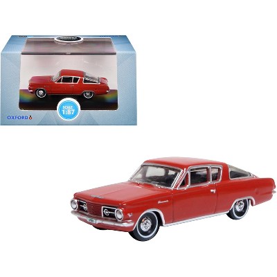 1965 Plymouth Barracuda Red 1/87 (HO) Scale Diecast Model Car by Oxford Diecast