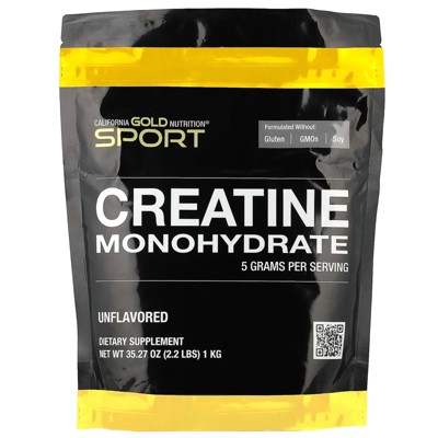 California Gold Nutrition Sport, Creatine Monohydrate, Unflavored, 2.2 lbs (1 kg)
