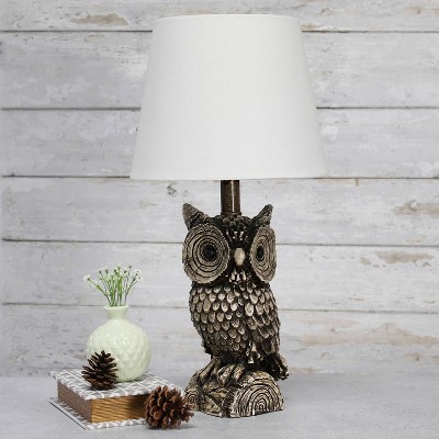 19.85" Woodland Tall Contemporary Night Owl Novelty Bedside Table Desk Lamp - Simple Designs
