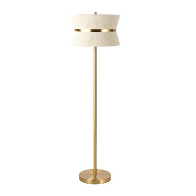 Kora 2 Light 55-63" Floor Lamp - FLL4136 - Bleached Natural/Brass - Safavieh