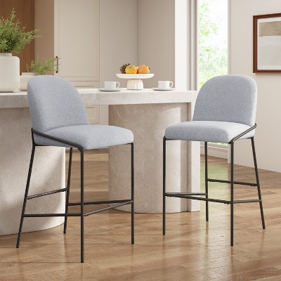 Christopher Knight Home Annas Contemporary Metal Upholstered Barstools (Set of 2)
