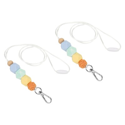 Unique Bargains Lightweight ID Cards Silicone Beaded Lanyards with Buckle Clip