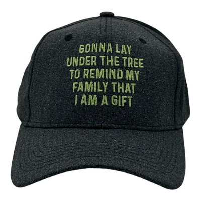 Gonna Lay Under The Tree to Remind My Family That I Am A Gift Hat Funny Christmas Cap - Crazy Dog Hat Gift For Christmas Black Standard