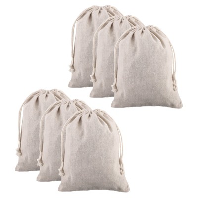 Unique Bargains Cotton Foldable Gym Travel Hiking Storage Drawstring Bag 12 Pcs
