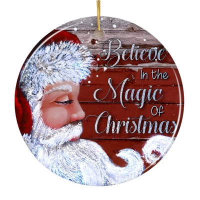 Vintage Santa Believe in the Magic of Christmas Ornament| OrnamentallyYou