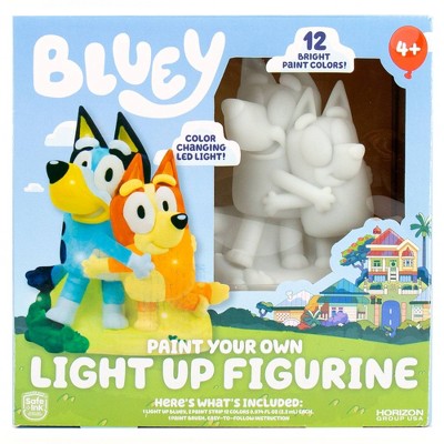 Bluey Paint Your Own Light Up Figurine: Craft Kit with Brush & Paint for Creative Thinking