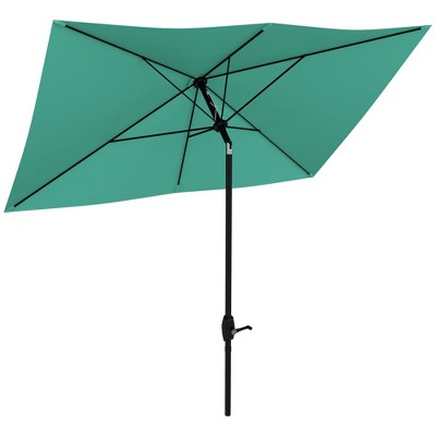 CAVINAS 6.5x10 FT Rectangular Patio Umbrella, Portable Outdoor Shade for Tables, Beach (Base Not Included)