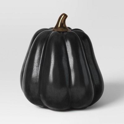XL Patina Ceramic Pumpkin Figurine Black - Threshold™