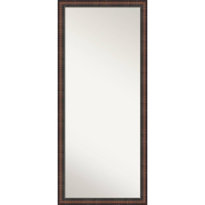 Amanti Art 28"x64" Non-Beveled Full Length Floor Leaner Caleb Brown Framed Mirror: Rustic Farmhouse Style, Polystyrene Frame