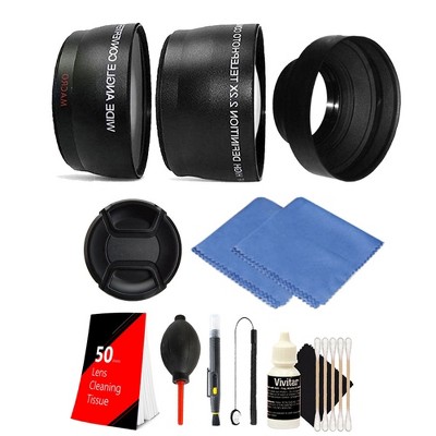 Vivitar 52mm Telephoto and Wide Angle Lens with Accessory Kit for Nikon DSLR Cameras