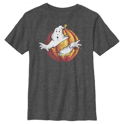 Boy's Ghostbusters Halloween Pumpkin Logo T-Shirt
