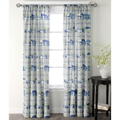 The Lakeside Collection Retro Camper Curtain - Window Panel with Vintage Print - Favorite Place Is Together