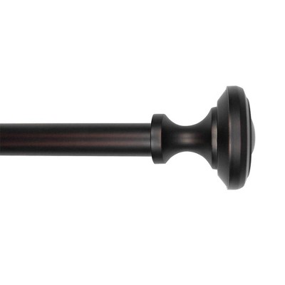 36"-72" Decorative Drapery Curtain Rod with Knob Finials Oil Rubbed Bronze - Lumi Home Furnishings: Adjustable Drapery Rods Hardware