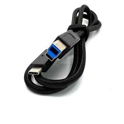 Sanoxy USB C to USB B Printer Cable, USB 3.1 Type B Cord Nylon Briaded Compatible with Docking Station, External Hard Drivers, Scanner