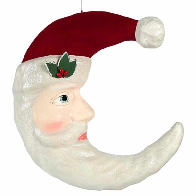 Bethany Lowe 17.5 Inch Traditional Santa Moon , Christmas Crescent Claus (1PC)