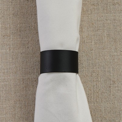 Split P Black Cuff Napkin Ring Set of 4