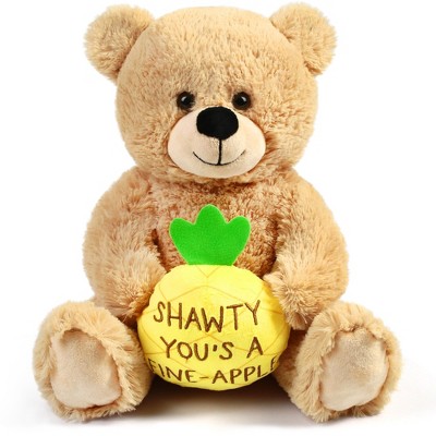 BenBen Shawty U Fine Teddy Bear, Gifts for Her, Women, Girlfriend, Wife, 10" Teddy Bear Stuffed Animal with Pineapple