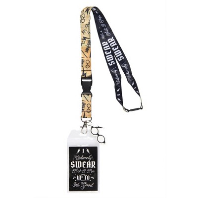 Harry Potter Solemnly Swear Keychain Lanyard ID Holder and Rubber Glasses Charm